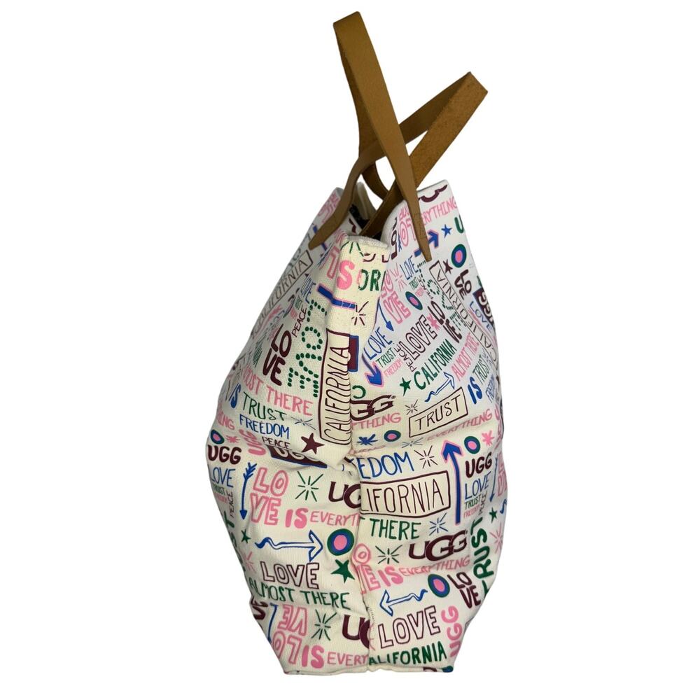 UGG California Love Canvas Tote Bag Carryall Long Strap and Handles Travel - Picture 2 of 7